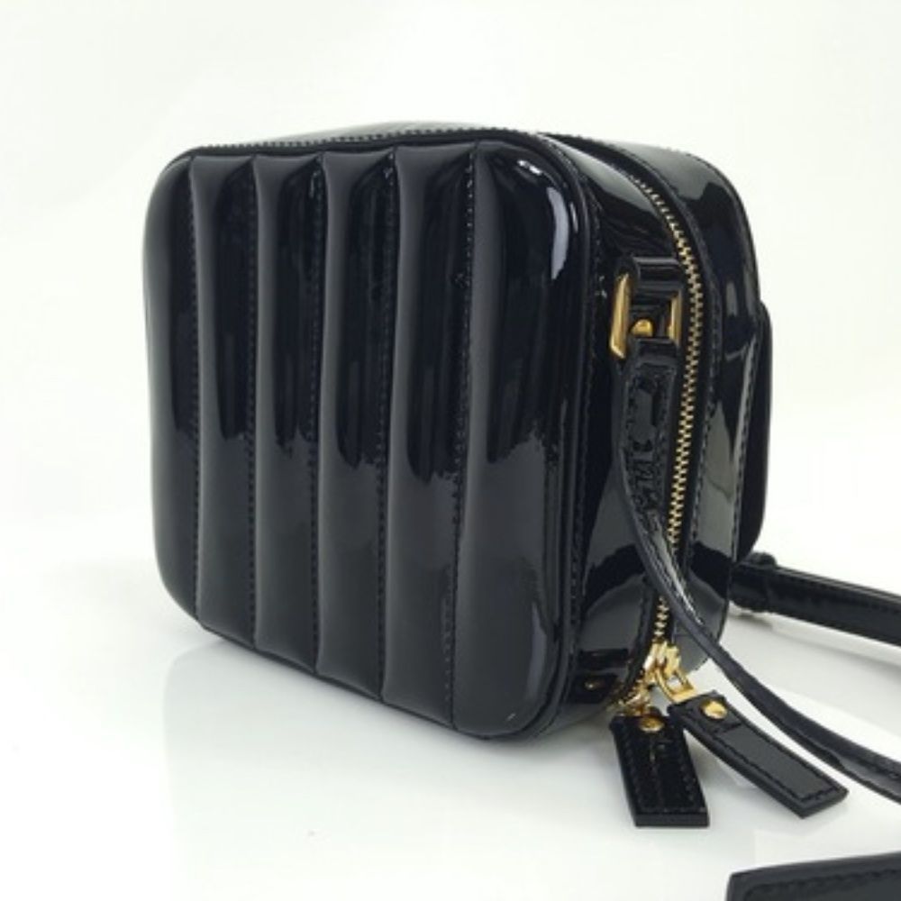 YSL Saint Laurent Black Vicky Mini Patent Leather Camera Crossbody Bag Handbag - Picture 3 of 8